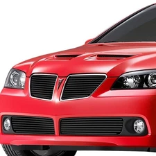 For Pontiac G8 08-09 Main and Bumper Grille Kit 4-Pc Black 8x6 mm Horizontal