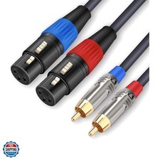 XLR to RCA Cable - Dual Female to Dual Male, 3.3 Feet, HiFi Audio, OFC Wire, ...