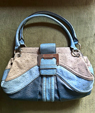 GUESS Y2K Vintage Ostrich Leather Satchel, Bu...
