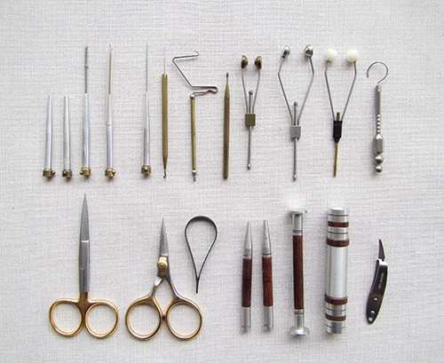 20-piece set of famous brand tying tools Fly Fishing