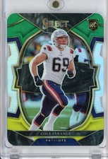 2022 Panini Select #91 Cole Strange Green and Yellow Prizm Die Cut