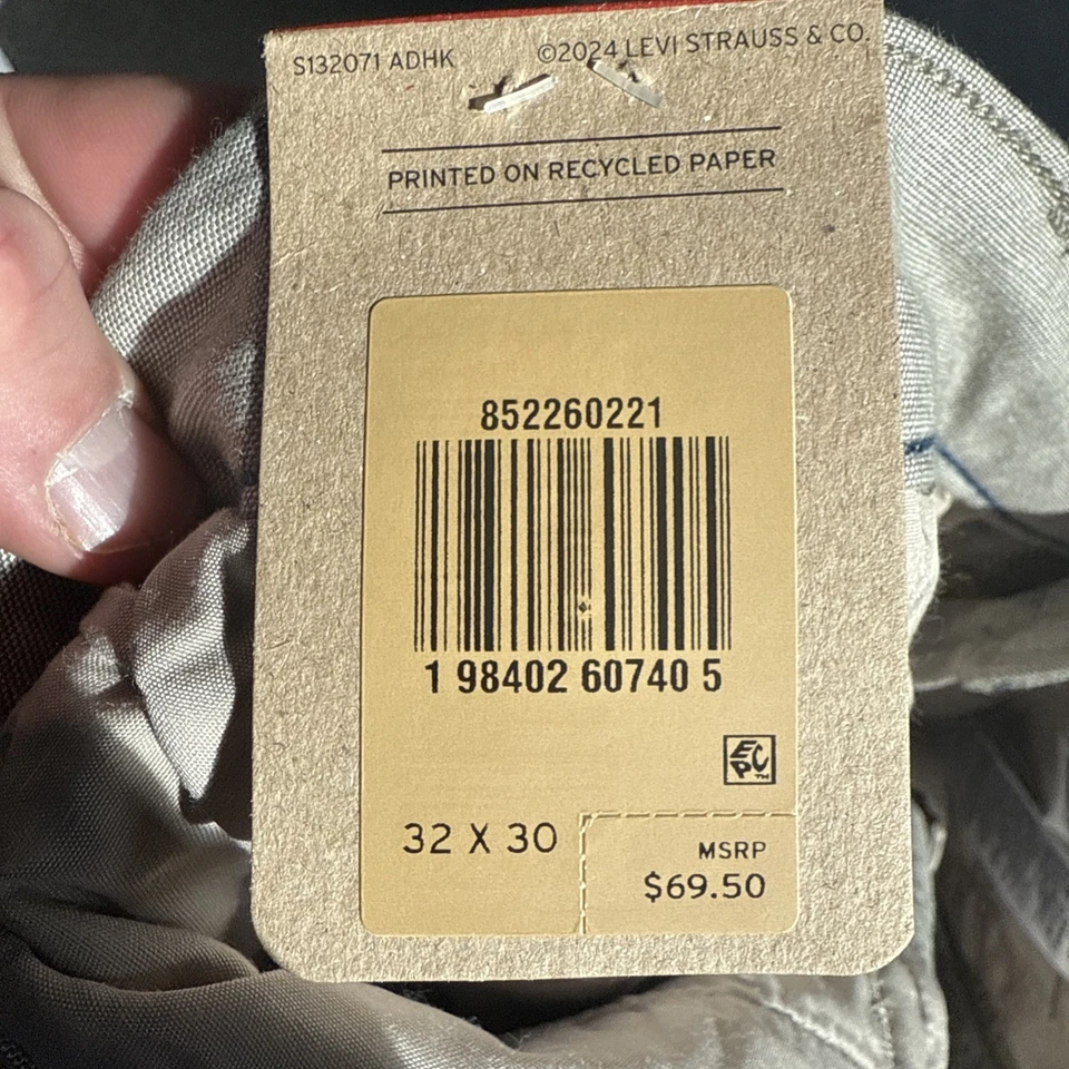 Pantalones Levis Para Hombres 32x30 Gris XX Chino Estándar Cónico Preppy Normcore Informal Hiedra Foto 4 de 4