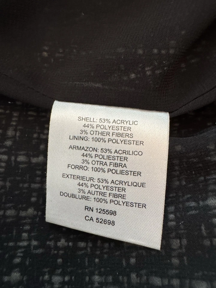 Blazer Ellen Tracy Negro Blanco Plata Metálico Tweed Chic Grande Precio de venta sugerido por el fabricante $179 Foto 4 de 4