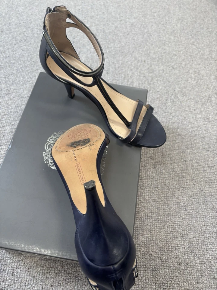 Vince Camuto Women's Navy Leather Shoe/Sandal Size 4 - Image 3 of 4