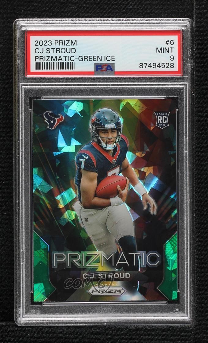 2023 Panini Prizm Prizmatic Green Ice CJ Stroud #6 PSA 9 MINT Rookie RC 2l4