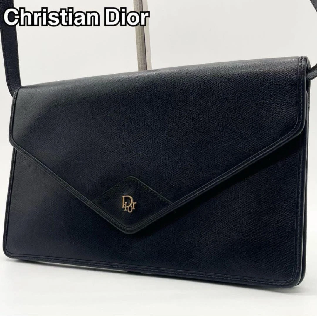 Sac pochette Christian Dior 2 voies bandoulière bleu marine