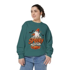 Spooky Season Ghost with Pumpkin Sweatshirt  Halloween bat pumpkin design