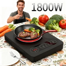 1800W Single Burner Induction Cooktop Portable Stove Top for Picnic Family Party