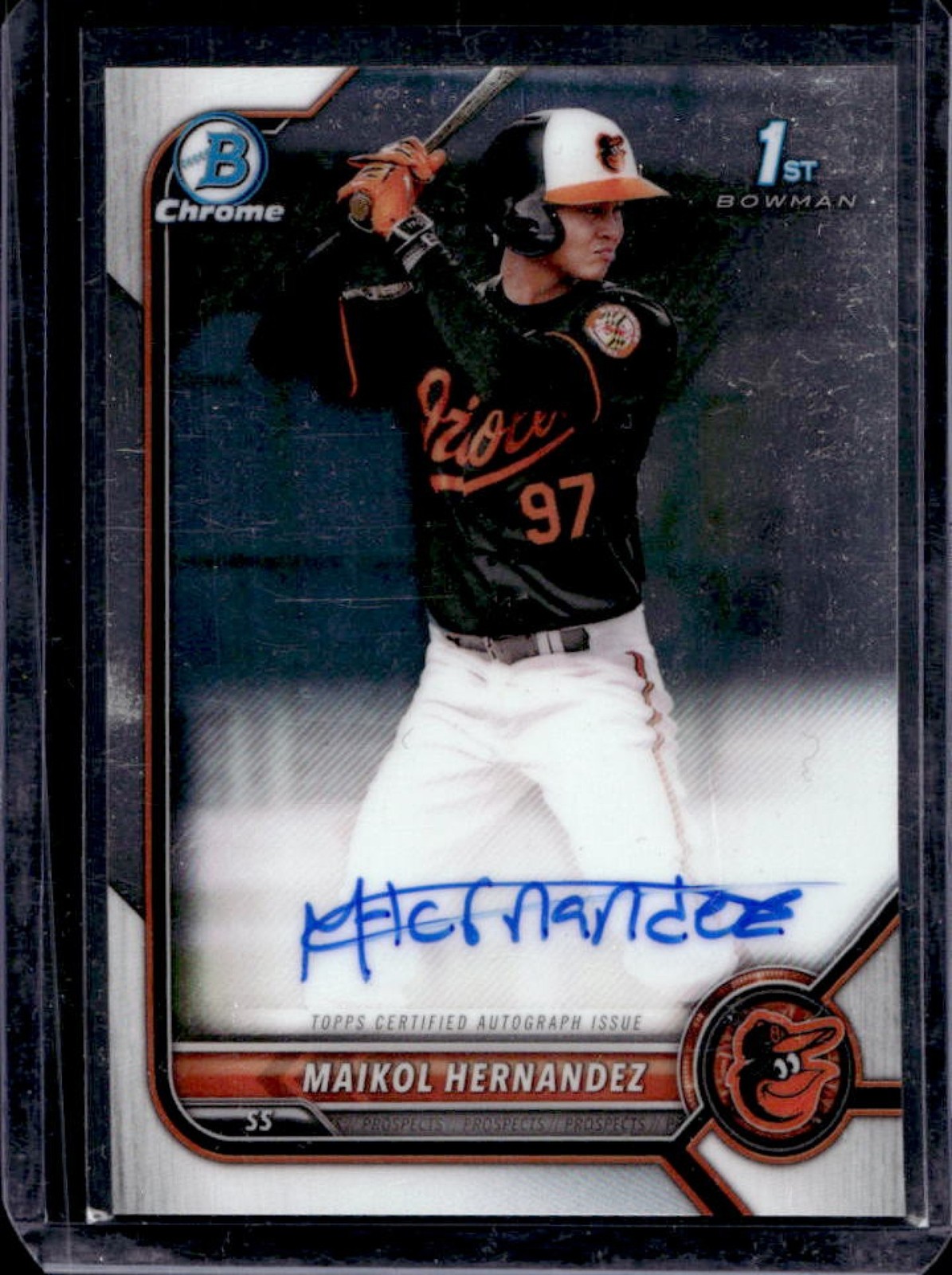 2022 Bowman Chrome Maikol Hernandez Auto 1st #CPA-MH Orioles