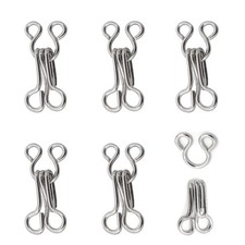 100 Sets 17 mm Silver Metal Hook And Eye Closures Sewing For Bra Clothing