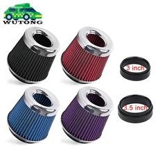 Short Cone Air Filter Adjustable 3 3.5 4 inch Inlet High Flow Small 3 sizes in 1