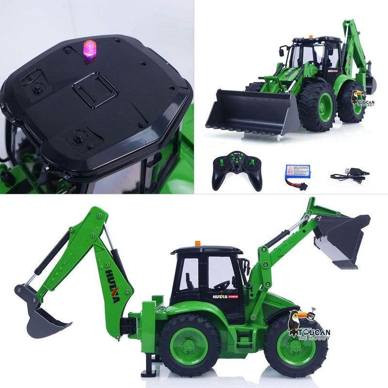 US Stock 1/14 1579 RC Backhoe Excavator Digger 2.4G 9CH RC Loader Model Toy Gift