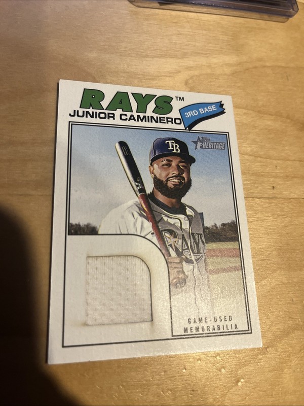 Junior Caminero Rays 2026 Topps Heritage Jersey Relic Card