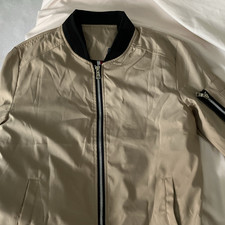 Herren Bomberjacke Beige Gr. M Polyester kurz...