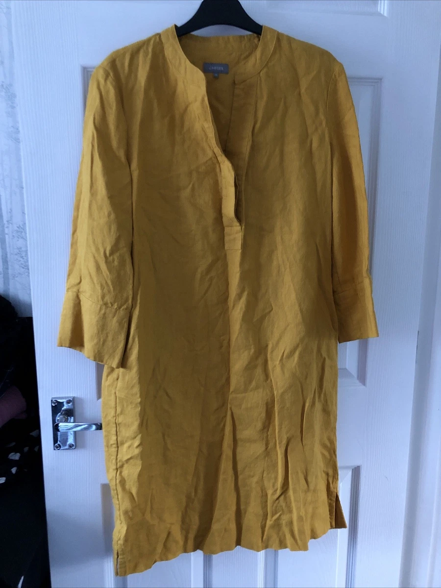 chinese dress ladies Jaeger Pure Linen Midi Sleeveless Dress