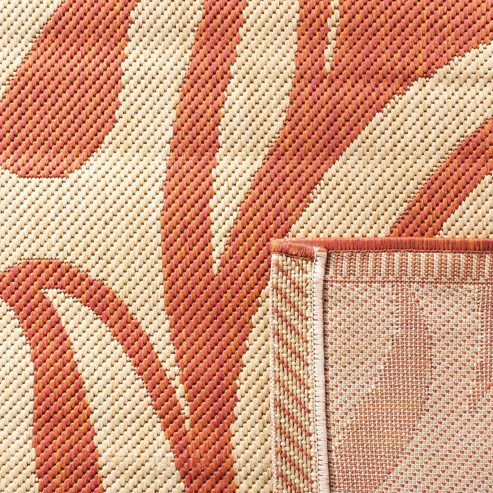 Washable Rug Outdoor Courtyard Collection - 2'7" x 5', Natural & Terracotta, ... - Image 4 of 4