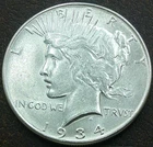 US 1934 Peace Dollar  **