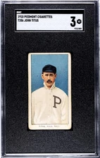 JOHN TITUS 1909-11 T206 Piedmont 350 Tobacco SGC 3 PHILADELPHIA PHILLIES Prewar