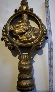 Antique Victorian Era Cast Brass Finial 5”