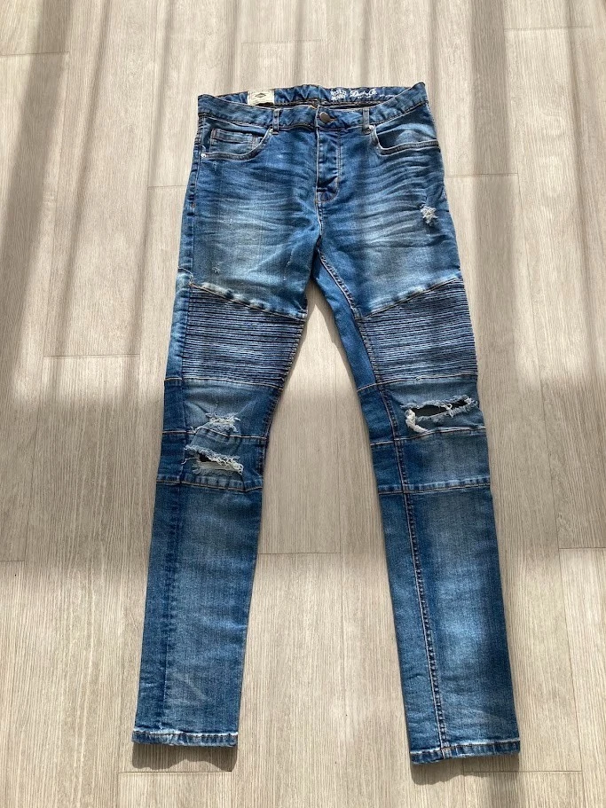 Jean Femme Denim & Co. Taille 12 L29 - Coupe Mom, Bleu, Coton Avec élasthanne (occasion)