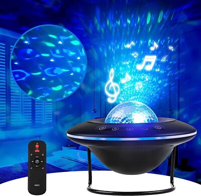NXENTC Star Projektor Licht, Bluetooth Lautsprecher Musik Nachtlicht Projektor, Nebel