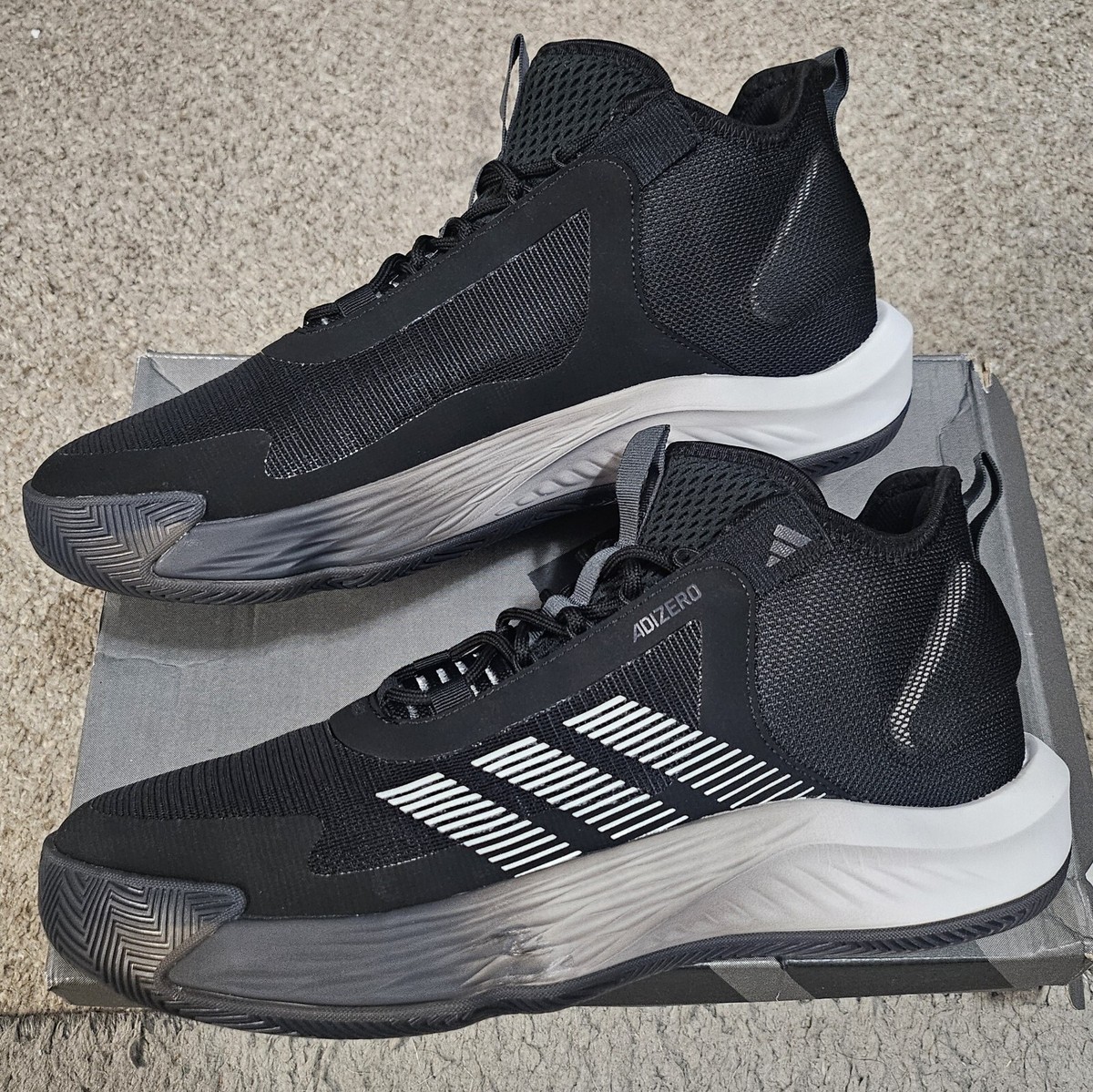 Adidas Adizero Select Team Low top Shoes Black/White IG5576 Men's Size 12