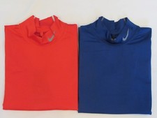 NEW MENS NIKE GOLF CORE UNDERLAYER MOCK SHIRT, BLUE or RED, SMALL