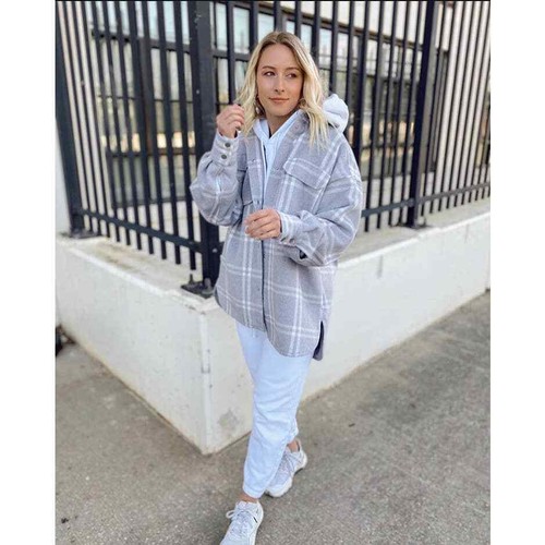 Felted Shirt Jacket Shacket H\u0026M Medium 