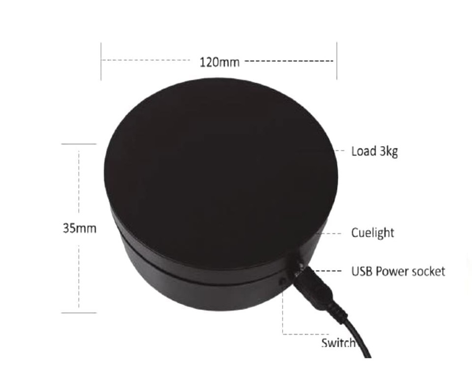 Mini Turntable Display 4.75″ – Mirror Top for 1:64 / 1:43 Scale Models ...