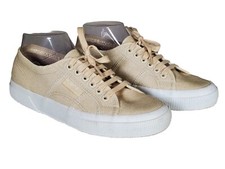 Superga 2750 Cotu Classic Organic Cotton Canvas Sneakers Beige Women's US 8 New