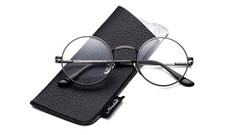 John Lennon Clear Lens Circle Round Glasses Circle Glasses Gunmetal Frame Glass