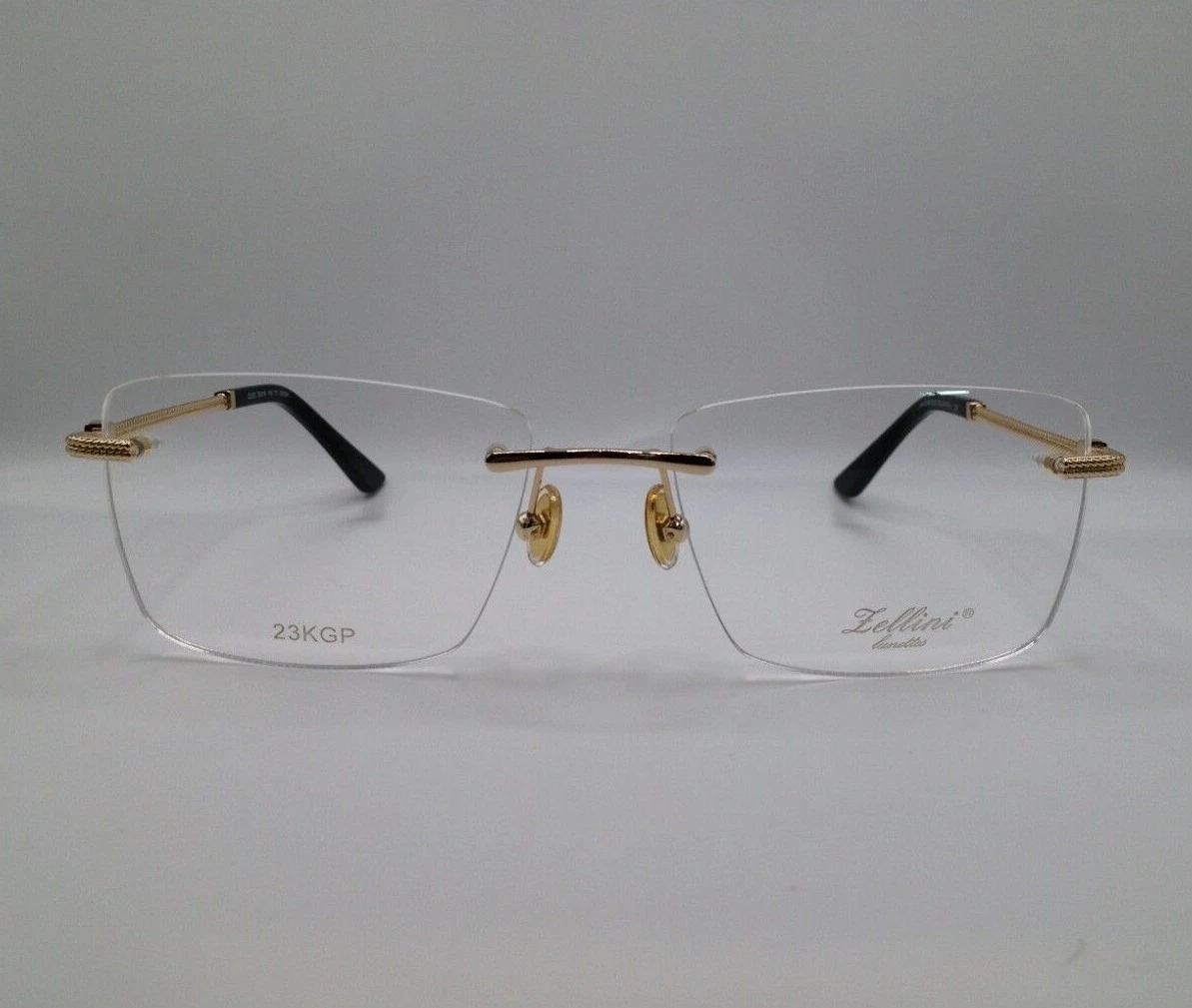 Zellini Lunettes ZL623 C1 23KGP G Plated Rimless Eyeglasses Frames 58 18 145