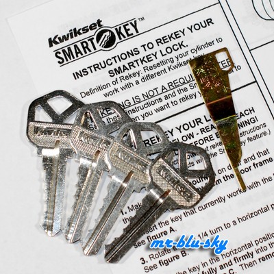 Kwikset Lock Smart Key Rekey Kit - 4 Original 1063KW Keys Tool and