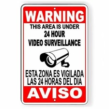 Cctv Warning Security Audio Video Surveillance Camera Sign / Decal English