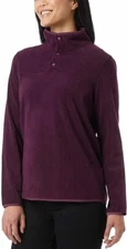 NWT 32 Degrees Women Midweight Snap Arctic Fleece Port Grape Sz S $70 L280