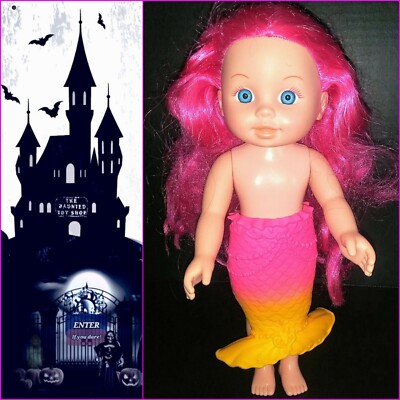 Cititoy Doll With Hot Pink Hair In A Pink Yellow Mermaid Dress