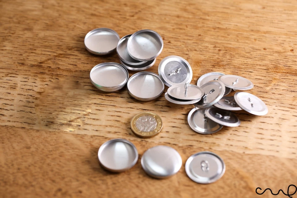 50 Sets x 44L Self Cover Button Blanks Sewing Craft 28mm Metal Loop Non Astor - Image 4 of 4