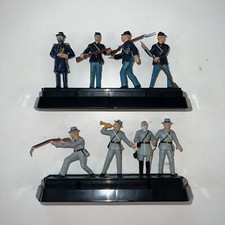 8x Blue Box Union Confederate Civil War Toy Soldiers Metal 54mm Lee Grant StandB