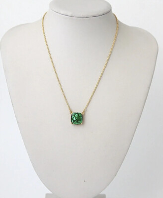   KATE SPADE CAUSE A STIR Glitter Pendant NECKLACE-GREEN-NEW W/CARD