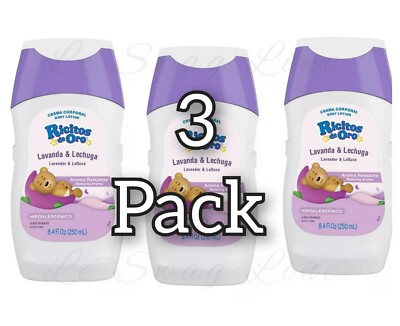3 Pck Ricitos De Oro Crema Corporal Body lotion Lavanda & Lechuga 250ml