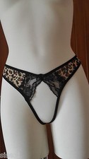 PANTY STRING CULOTTE OUVERTE LéOPARD 38 SEXY FEMME WOMAN UNDERWEAR DONNA 
