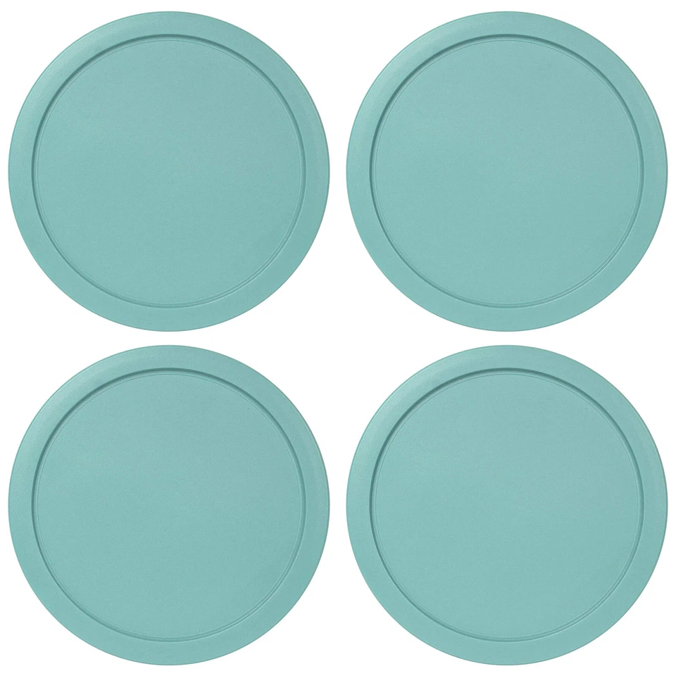 MRX SOLUTIONS Replacement Lid for Pyrex 7-CUP Storage Cover 7.5" 7402-PC TURQUOISE (4-Pack)