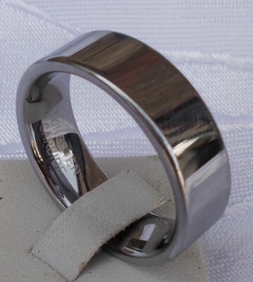 WOLFRAM/TUNGSTEN CARBIDE RING KRATZFEST HOCHGLANZ POLIERT 8MM BREIT 16MM - 23MM