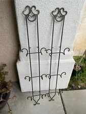 Vertical Wall Display 2-Plate Rack Wrought Iron - 46” Tall x 8.5” Wide x 3” Deep