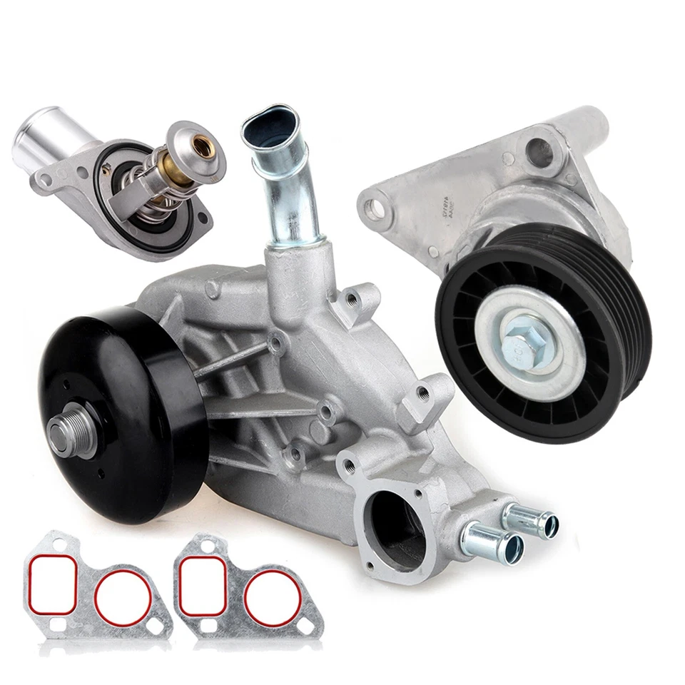Bomba de agua, termostato y tensor para Chevy Silverado 1500 Tahoe Express 1500 Foto 3 de 4