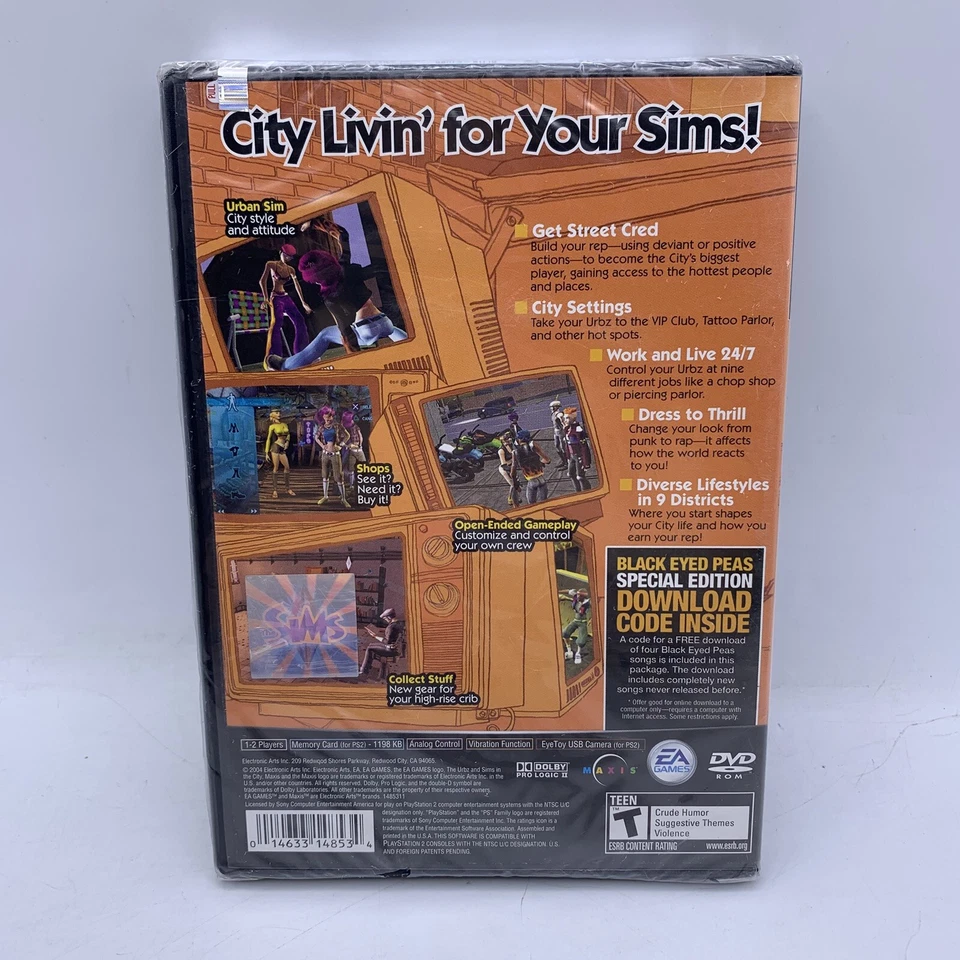 Urbz: Sims in the City - Special Black Eyed Peas Edition PS2 FACTORY SEALED NEW - Image 2 of 4