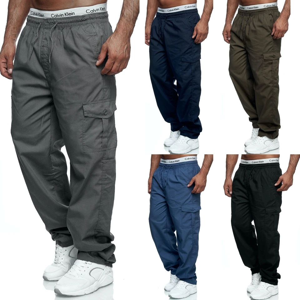 Herren Cargo Hose Outdoor Schlupfhose leichter Stoff Trekking Casual Freizeit D - Bild 1 von 1