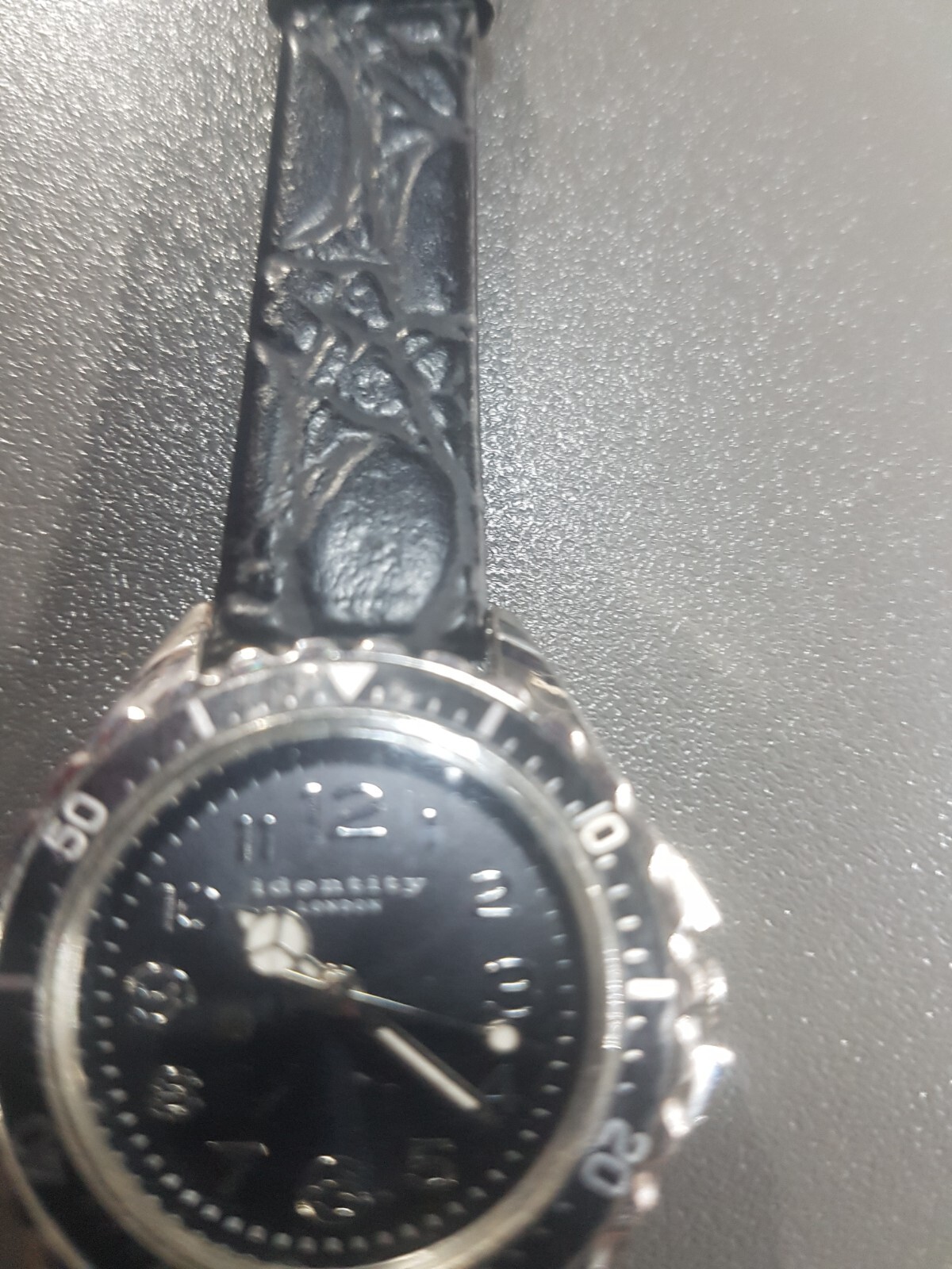 Identity London Black Leather Strap Watch New Strap Time Ladies/Men's