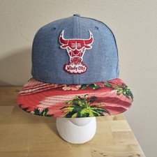 Chicago Bulls NBA Windy City Hat New Era 9Fifty Floral Leather StrapBack Cap