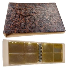 Vintage Western Photo Album Vinyl Binder 37 Pages Plastic Embossed Tooled